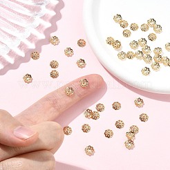シェグレース真鍮ビーズキャップ  カドミウムフリー＆ニッケルフリー＆鉛フリー  花  18KGP本金メッキ  6.5x6.5x1.5mm  穴：1mm&nbsp;XGRPCU187-280G