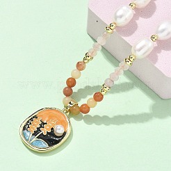Natural Myanmar Jade Pendant Necklaces for Women&nbsp;NJEW-G165-01B-G