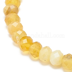 女性のための天然イエロー オパール ロンデル ビーズ ストレッチ ブレスレット  内径：2-1/8インチ（5.5cm）&nbsp;BJEW-JB08956-04