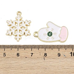 クリスマス合金エナメルペンダント  ミックスカラー  ゴールドカラー  混合図形  8.5~26x6.5~21x1.5~3.5mm  穴：1.6~2mm  20個/袋&nbsp;ENAM-G234-01E