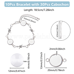 DIY Blank Dome 304 Stainless Steel Bracelets Making Kits&nbsp;BJEW-DC00009