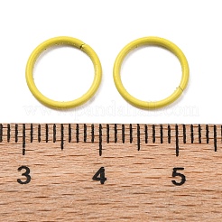 スプレー塗装された鉄のオープン丸カン  ラウンド  緑黄  18ゲージ  10x1mm  内径：8mm&nbsp;LS-IFIN-F149-B13