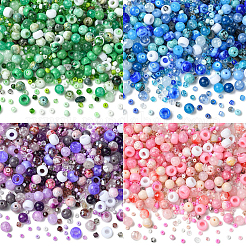 DIYジュエリー作成キット  アクリル、ガラス、プラスチック、宝石ビーズを含む  ミックスカラー  3~9x1.5~8mm  穴：0.8~3.8mm&nbsp;DIY-YW0017-65