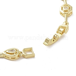 Brass Micro Pave Cubic Zirconia Chain Necklaces &nbsp;NJEW-L170-11G-01