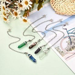 Bullet Natural Gemstone Double Terminated Pointed Pointed Dowsing Pendulums&nbsp;PALLOY-JF00887
