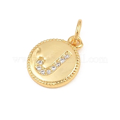 Brass Micro Pave Clear Cubic Zirconia Charms&nbsp;CU-CBA56CE-12G-J