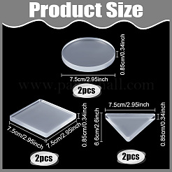 アートやクラフト用のシリコンゲル印刷プレート3個  混合図形  透明  75x8.5mm&nbsp;DIY-WH0816-135