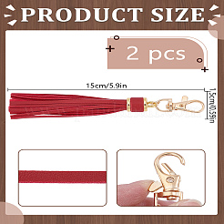 2Pcs PU Leather Tassel Pendant Decorations&nbsp;FIND-LP0004-01C