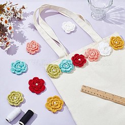 12個 6色 手作り繊維編み装飾アクセサリー  プラスチック製のビーズと  DIYミシンクラフト用  ミックスカラー  51~53x9~11mm  2個/カラー&nbsp;FIND-FG0003-54