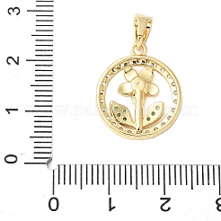 Brass Micro Pave Cubic Zirconia Pendants&nbsp;KK-D357-04B-G