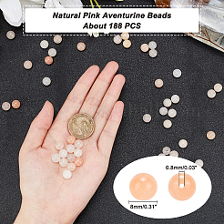天然ピンクアベンチュリンビーズ連売り  ラウンド  8mm  穴：0.8mm  約47個/連  （38.5cm）  4stradns / box&nbsp;G-AR0003-24