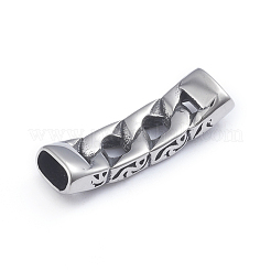 レトロ 304 ステンレススチールリンク  レザーコードブレスレット作り用  チェーンの形  アンティークシルバー  10x36x6mm  穴：4x8mm&nbsp;STAS-L243-013AS