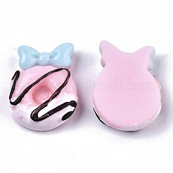 樹脂カボション  模造食品  ちょう結びのドーナツ  ピンク  18~19x14~15x6mm&nbsp;CRES-N022-116C