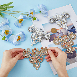4Pcs 2 Style ABS Imitation Pearl Crown Shoe Flower&nbsp;DIY-FH0005-69