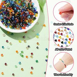 3600Pcs 24 Colors Transparent Electroplate Glass Beads&nbsp;GLAA-YW0003-33