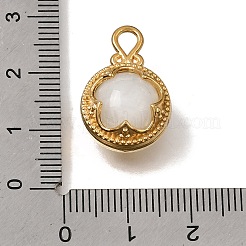 304ステンレス鋼とプラスチック製のペンダント  丸型と花型のチャーム  ホワイト  22x14.5x11mm  穴：2.8x2.5mm&nbsp;PL-CBA9EE7-01G-A
