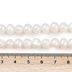 天然養殖淡水パールビーズ連売り  ポテト  グレード5a++  貝殻色  7~8mm  穴：0.7mm  約54~55個/連  14.09~14.37インチ（35.8~36.5cm）&nbsp;PEAR-I007-07X-02A