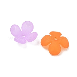 4枚の花弁透明アクリルビーズキャップ  艶消し  花  ミックスカラー  10x10x4.5mm  穴：1.5mm&nbsp;FACR-T001-09C