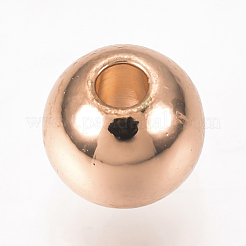 真鍮製スペーサービーズ  カドミウムフリー＆鉛フリー  ラウンド  ローズゴールド  4mm  穴：1.5mm&nbsp;KK-Q738-4mm-03RG