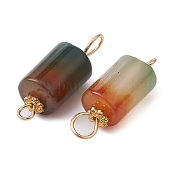 Natural Peacock Agate Connector Charms&nbsp;PALLOY-YW0001-54
