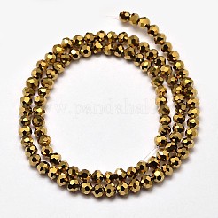 Faceted Round Full Plated Electroplate Glass Beads Strands&nbsp;EGLA-J130-FP02