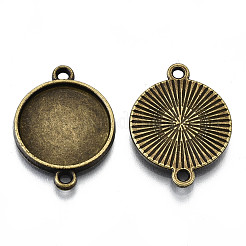 Tibetan Style Alloy Cabochon Connectors Settings&nbsp;TIBE-S322-010D-AB-NR