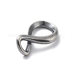 スターリングシルバーのインフィニティリンキングリング925個  クラスターリンク  アンティークシルバー  19.5x11.5x4.5mm  穴：10x7.5mm&nbsp;STER-R001-05S