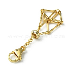 Brass Braided Chain Pouch Empty Stone Holder Pendant Decorations&nbsp;HJEW-JM01240-01
