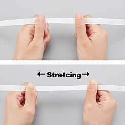 ポリエステル弾性ショルダーストラップ  プラスチック製の空のスプール付き  ブラジャーの縫製用  ホワイト  10mm  約10.94ヤード（10m）/ロール&nbsp;EC-NB0001-05A
