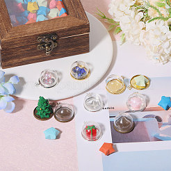 DIY Half Round Brass & Glass Pendant Making Kits&nbsp;DIY-CA0006-70