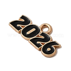 10本合金エナメルペンダント  2026のチャーム  ライトゴールド  ミックスカラー  9x18x1mm  穴：1.8mm&nbsp;PALLOY-D314-06KCG