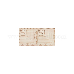 2個の正方形の木製のかぎ針編みと編みゲージ  木製定規  モカシン  15.2x15.2x0.95cm  穴：2.5mm&nbsp;DIY-BC0014-02