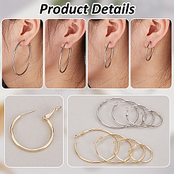 8 Pairs 8 Styles Zinc Alloy Hoop Earrings for Women&nbsp;EJEW-PH0001-34