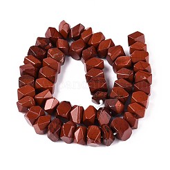 天然石レッドジャスパービーズ連売り  ナゲット  多面カット  7~8x10~14x10~14mm  穴：1mm  約50~53個/連  14.96~15.55''（38~39.5センチメートル）&nbsp;G-D091-A34