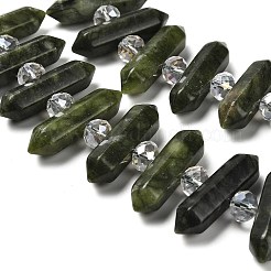 Natural Chinese Jade Double Terminated Point Beads Strands&nbsp;G-H069-B15-01