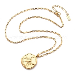 304 Stainless Steel Constellation Pendant Necklaces&nbsp;NJEW-K392-01G-08