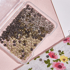 400色合金ボタン4個  2穴  フラットラウンド  ミックスカラー  3.5x1mm  穴：0.6mm  100個/カラー&nbsp;BUTT-GF0004-14