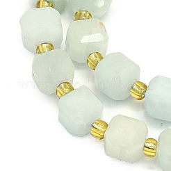 天然アクアマリンビーズ連売り  多面カット  キューブ  6.5~7.5x6.5~7.5x6.5~7.5mm  穴：1.2mm  約43~44個/連  15.35''~15.55''（39~39.5センチメートル）&nbsp;G-I376-D12-01