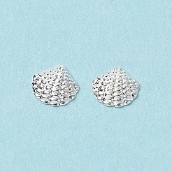 （不良見切り販売：酸化）真鍮メタリックネイルカボション  ネイルアートの装飾の付属品  シェル  銀  5x5x0.5mm  約2500個/50g&nbsp;MRMJ-XCP0001-37S
