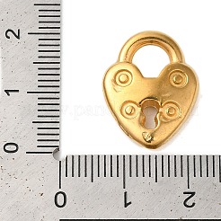イオンプレーティング（IP）304ステンレスペンダント  ハート南京錠チャーム  18KGP本金メッキ  19x15x4mm  穴：5x5.5mm&nbsp;STAS-N103-55G