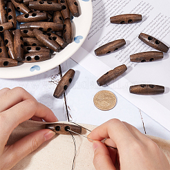 70Pcs Natural Wood Buttons&nbsp;WOOD-GF0002-28A