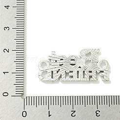 チベットスタイルの合金コネクタチャーム  単語ベストフレンドリンク  鉛フリー＆カドミウムフリー  アンティークシルバー  19.5x30x1.5mm  穴：2.5mm&nbsp;TIBE-I026-6020AS