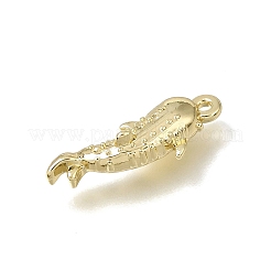 真鍮チャーム  イルカのチャーム  ライトゴールド  21x9x5.5mm  穴：1.2mm&nbsp;KK-CBAE379-08LG-B