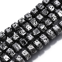 Electroplated Natural Lava Rock Beads Strands&nbsp;G-T114-64
