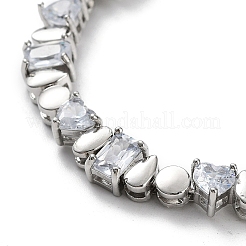 Brass Micro Pave Cubic Zirconia Chain Necklaces&nbsp;NJEW-L170-09P
