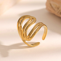 304 Stainless Steel Open Cuff Rings&nbsp;WGEC3B2-02