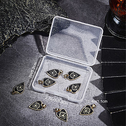真鍮製エナメルペンダント8個  18KGP本金メッキ  目でハート  ブラック  18.5x12.5x1.6mm  穴：3.5x5mm&nbsp;ZIRC-SC0001-24