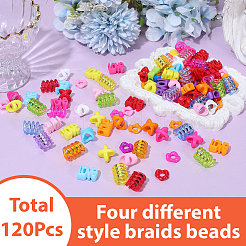 120Pcs 4 Styles Opaque Acrylic European Beads&nbsp;SACR-PA0001-37