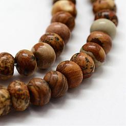 Natural Picture Jasper Bead Strands&nbsp;G-G668-09-5x8mm