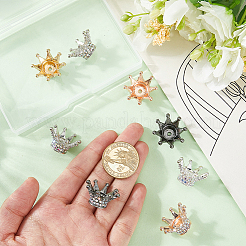 10Pcs 5 Colors Alloy Rhinestone Crown Beads&nbsp;FIND-PA0001-33